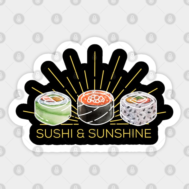 Vintage Minimalist sushi And Sunshine Sticker by PincGeneral